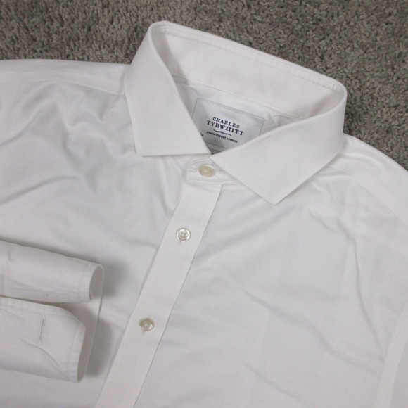 Charles Tyrwhitt Other - Charles Tyrwhitt Shirt Mens L 16.5 33 White Solid French Cuff Dress Button Up